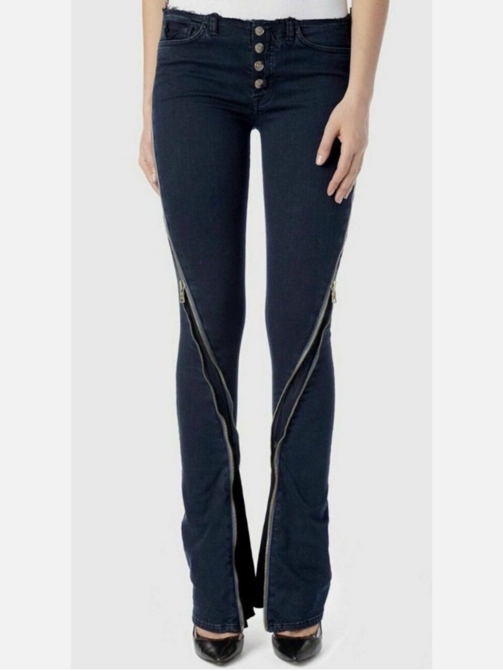 Hudson Lenny Zipper Flare Jeans